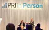 PRI CEO Fiona Reynolds and chairman of the board Martin Skancke at the PRI conference in Singapore. Photo: Trygve Meyer.