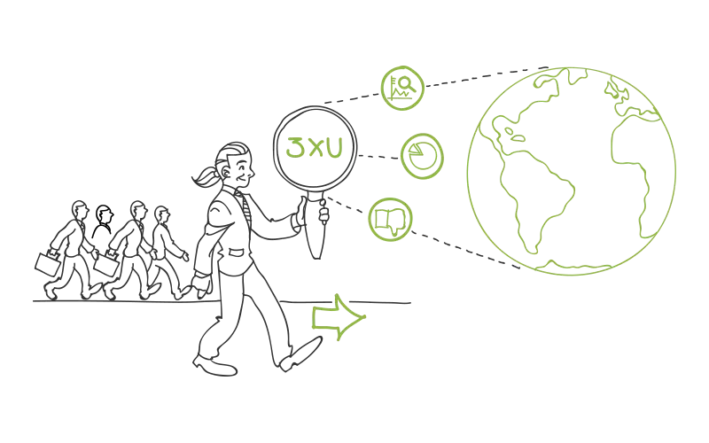 Illustrasjon som viser mann med forstørrelsesglass